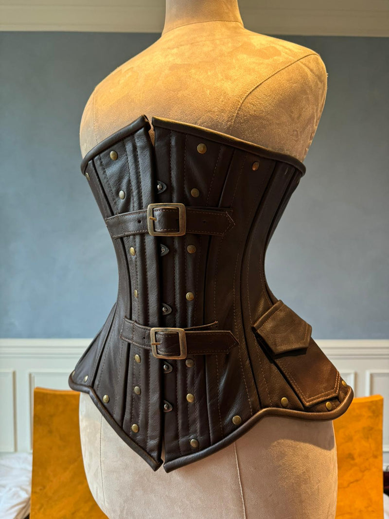 Steampunk style brown corset